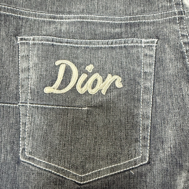 Dior grey velvet slim denim jeans 31 牛仔褲 長褲-0