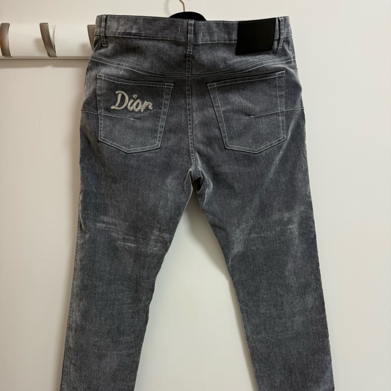 Dior grey velvet slim denim jeans 31 牛仔褲 長褲-2