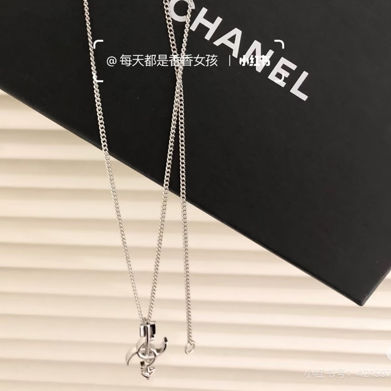 Chanel 銀色邱比特💘一箭穿心項鏈 26S全新-3