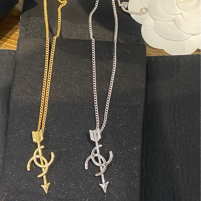 Chanel 銀色邱比特💘一箭穿心項鏈 26S全新-4