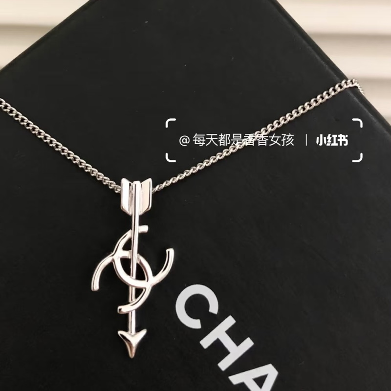 Chanel 銀色邱比特💘一箭穿心項鏈 26S全新-5
