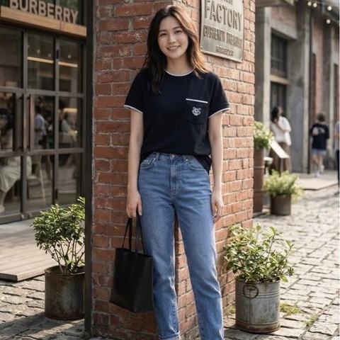 KENZO虎頭刺繡口袋滾邊上衣 黑色