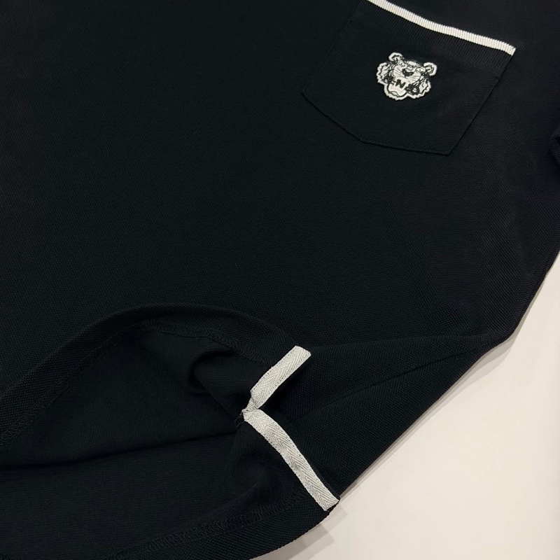 KENZO虎頭刺繡口袋滾邊上衣 黑色-6