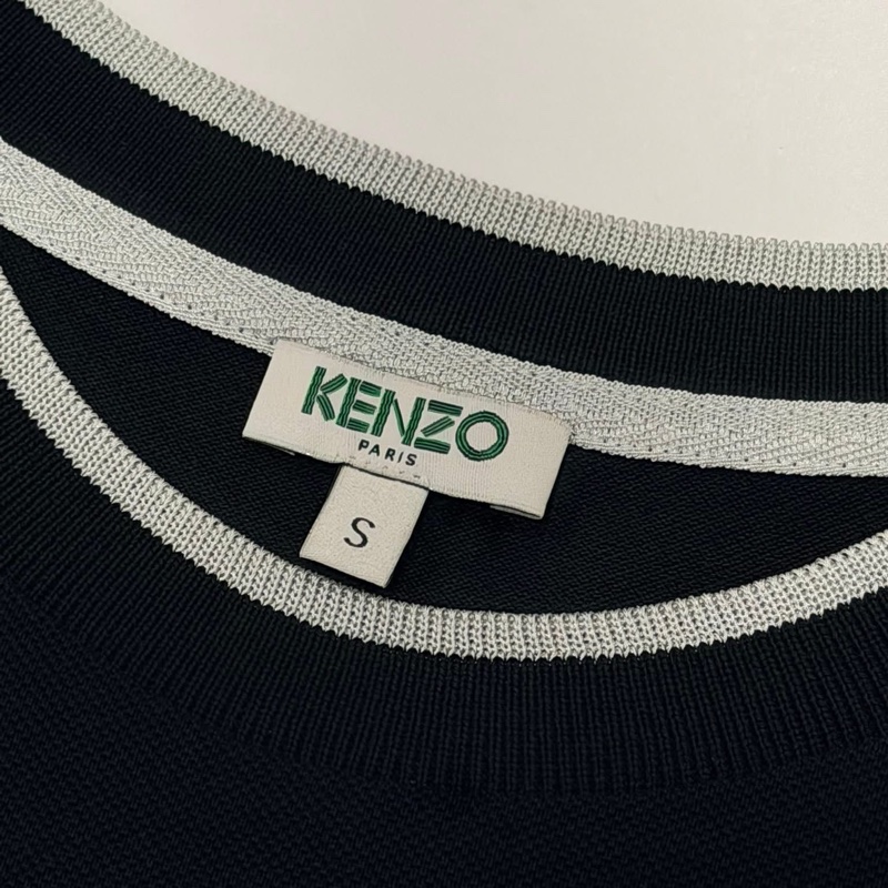 KENZO虎頭刺繡口袋滾邊上衣 黑色-8