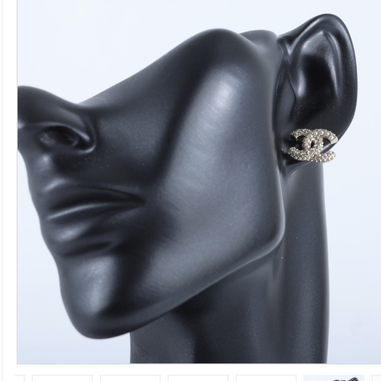 香奈兒 CHANEL CC LOGO 耳環 耳釘 C24V 水鑽雙C耳環 原廠盒子-3