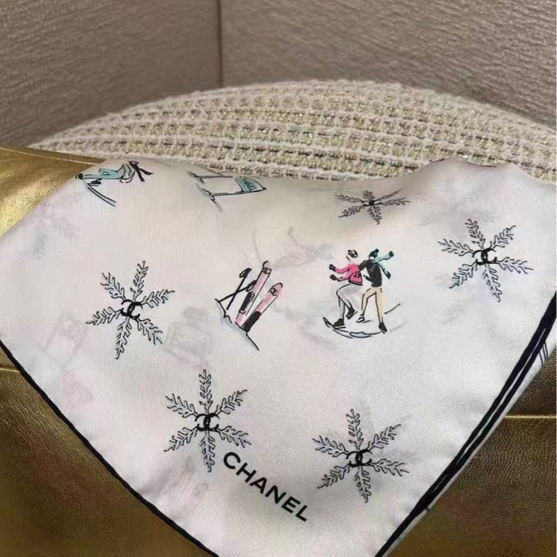 Chanel香奈兒25N coco滑雪系列限定絲巾-0