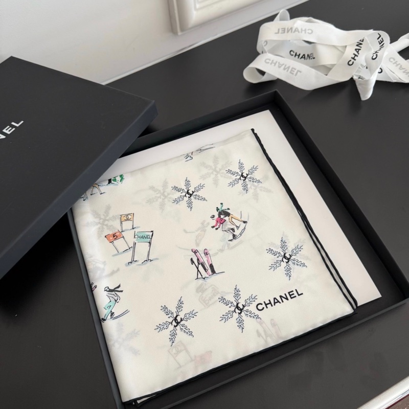 Chanel香奈兒25N coco滑雪系列限定絲巾-1