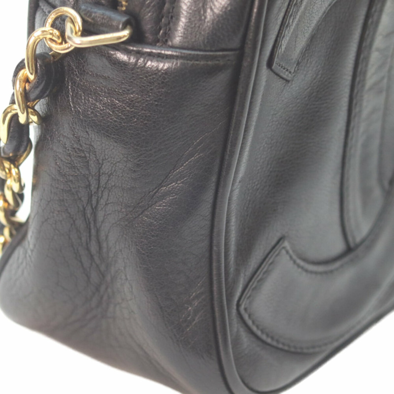 香奈兒黑色小羊皮迷你肩背包，搭配金色五金配件、Coco標誌和流蘇 - 女士-6