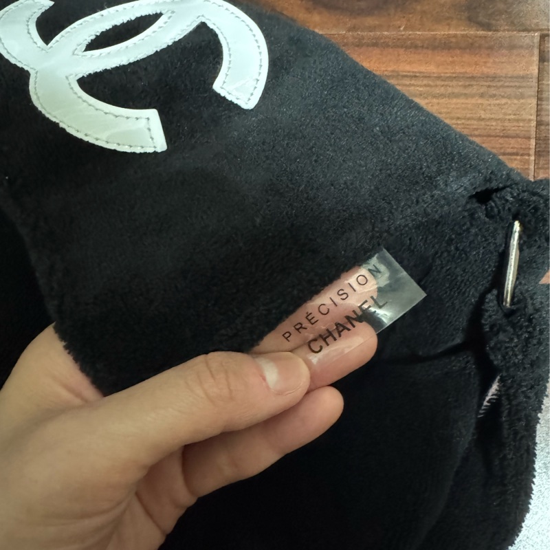 CHANEL Vintage 大CC 毛巾布 腰包 斜背包-5