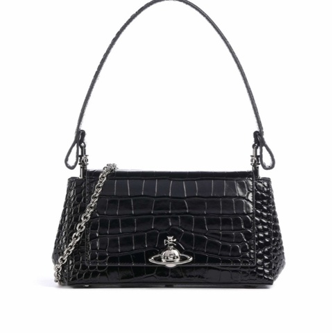 Vivienne Westwood 女士 Hazel 壓紋鰐魚紋中號單肩包均碼碼