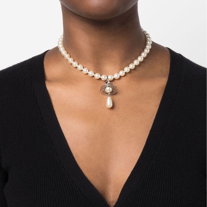 Vivienne Westwood 女士 珍珠吊墜項圈均碼碼-1