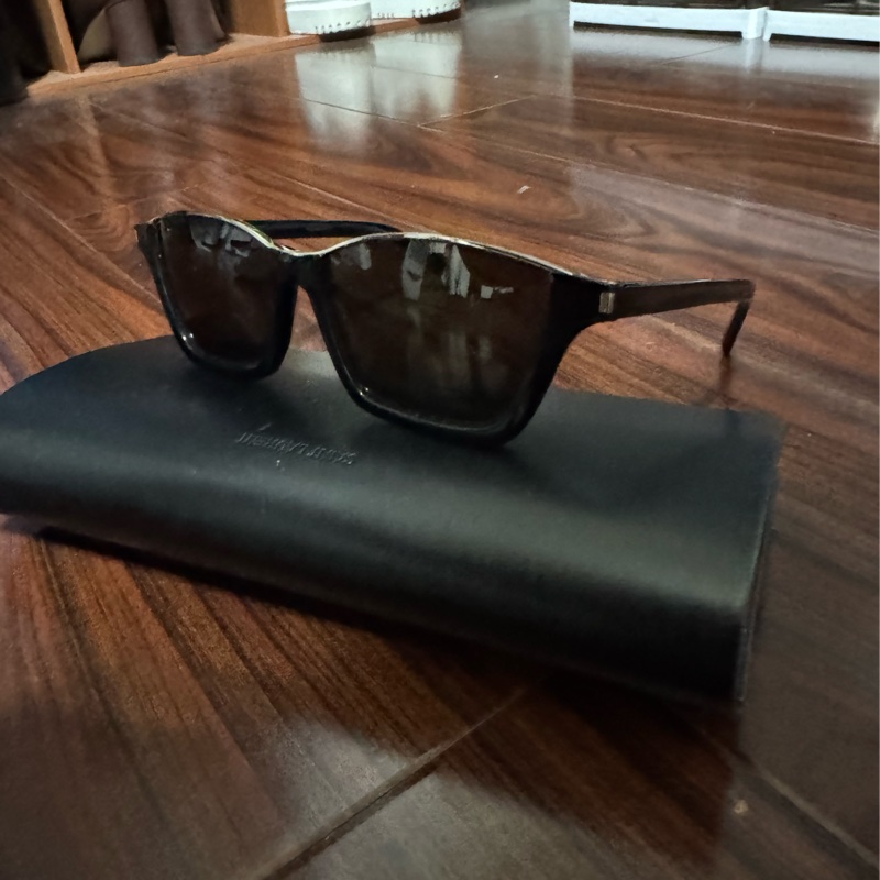 Saint Laurent YSL 方框太陽眼鏡 黑色 粗框 正品 二手 附盒-5