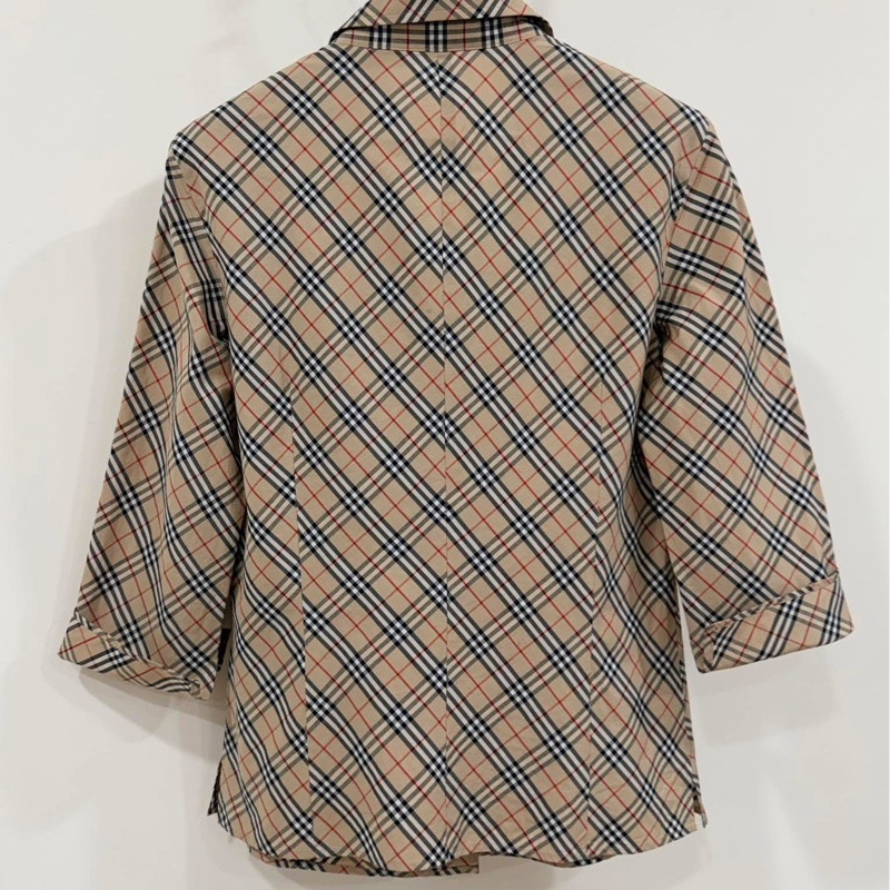BURBERRY 藍標 經典格紋反折袖戰馬口袋襯衫-2