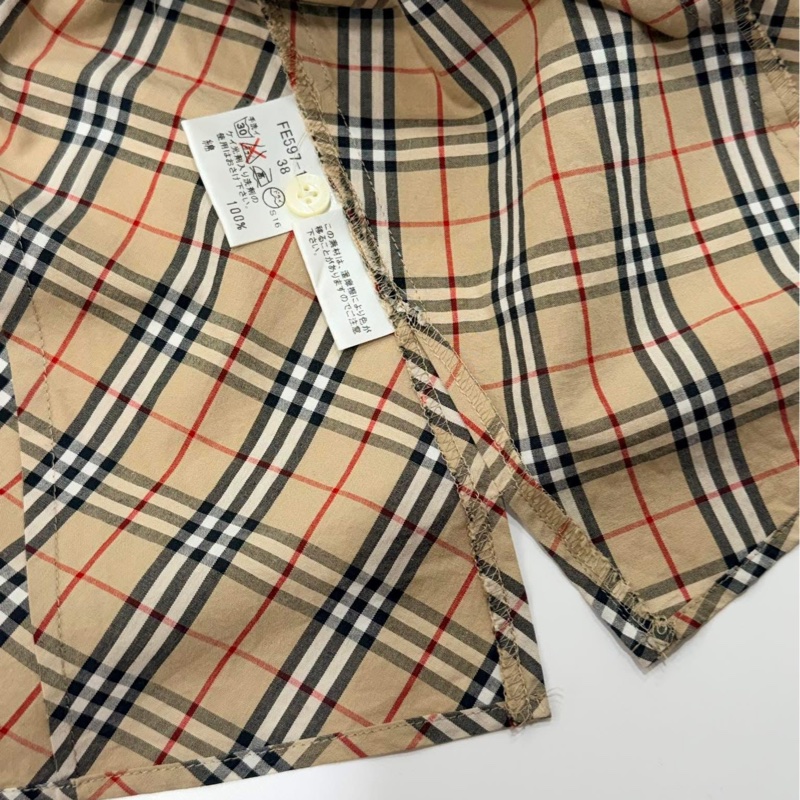 BURBERRY 藍標 經典格紋反折袖戰馬口袋襯衫-8