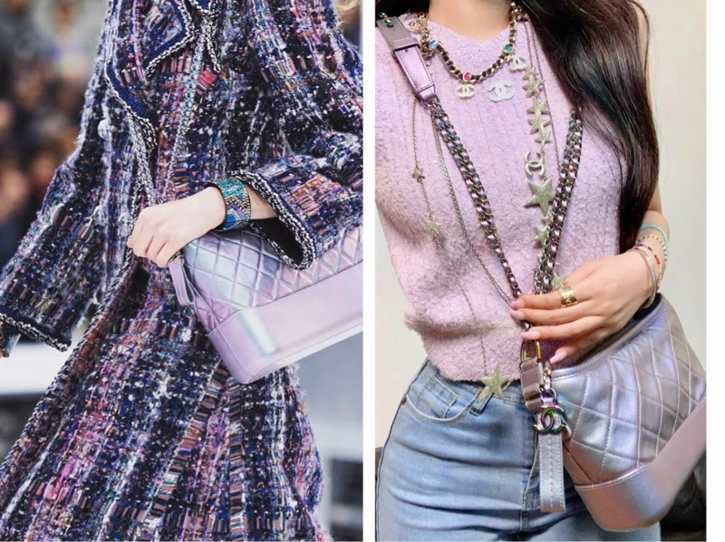 【96新 ✨ 全網最低價!】 Chanel香奈兒 限量款 人魚🧜🏻♀️ 紫色幻彩 流浪包 中號 牛皮(下單前先詢問庫存❗️)-1