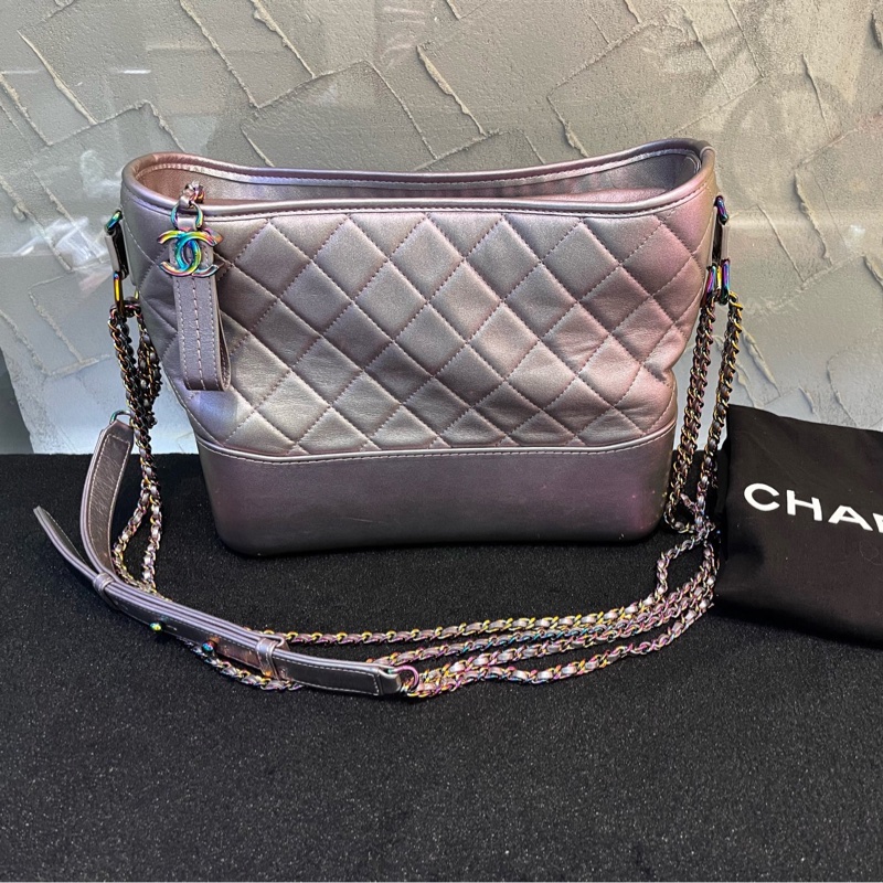 【96新 ✨ 全網最低價!】 Chanel香奈兒 限量款 人魚🧜🏻♀️ 紫色幻彩 流浪包 中號 牛皮(下單前先詢問庫存❗️)-2
