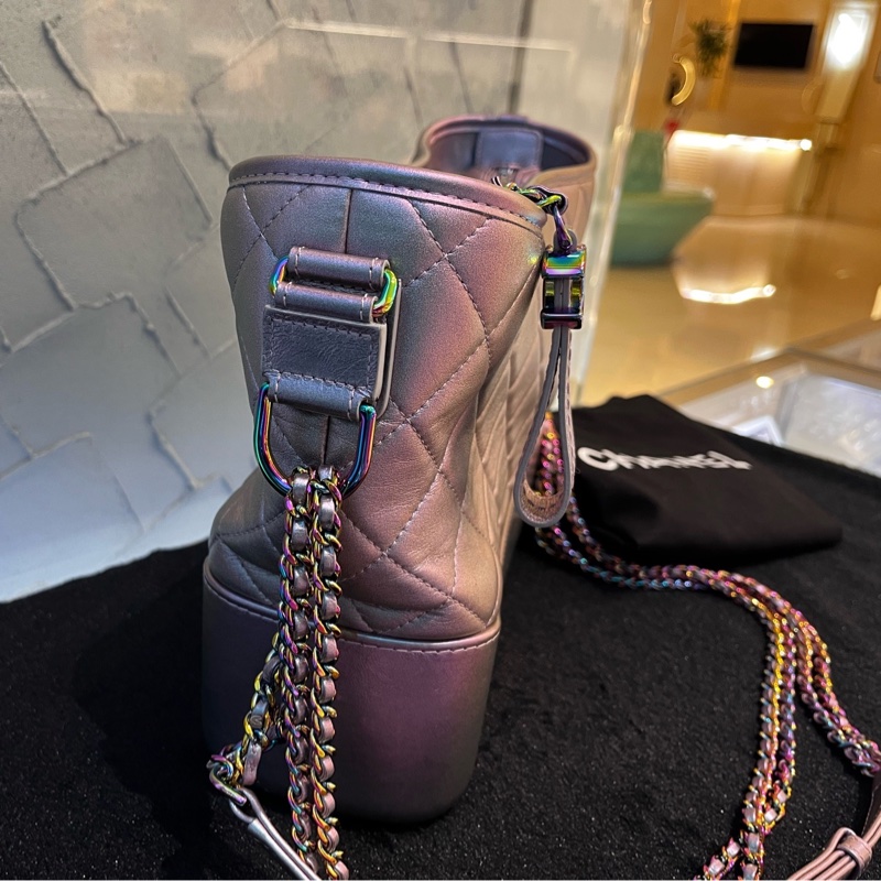 【96新 ✨ 全網最低價!】 Chanel香奈兒 限量款 人魚🧜🏻♀️ 紫色幻彩 流浪包 中號 牛皮(下單前先詢問庫存❗️)-5