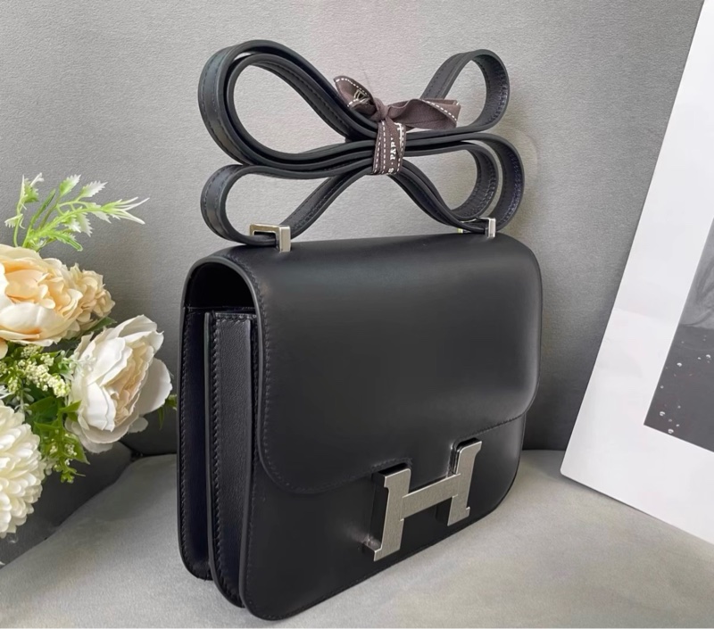 Hermes愛馬仕康康 mini Constance 19黑銀 ev皮 D刻-3
