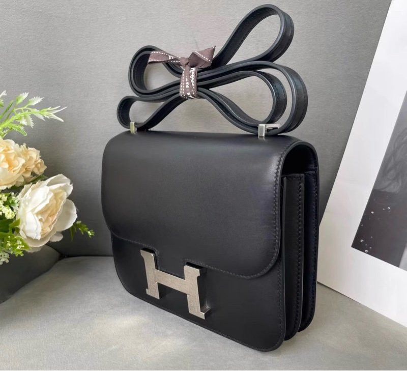 Hermes愛馬仕康康 mini Constance 19黑銀 ev皮 D刻-4