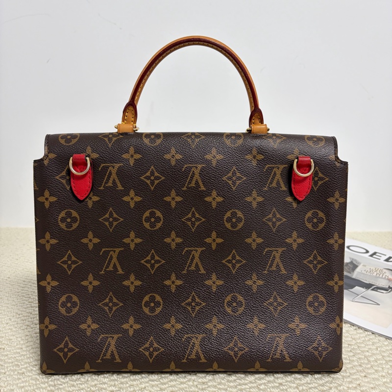 【97新 ✨ 全網最低價!】 LV路易威登Monogram鎖頭郵差包 經典老花拼紅色(下單前先詢問庫存❗️❗️)-2