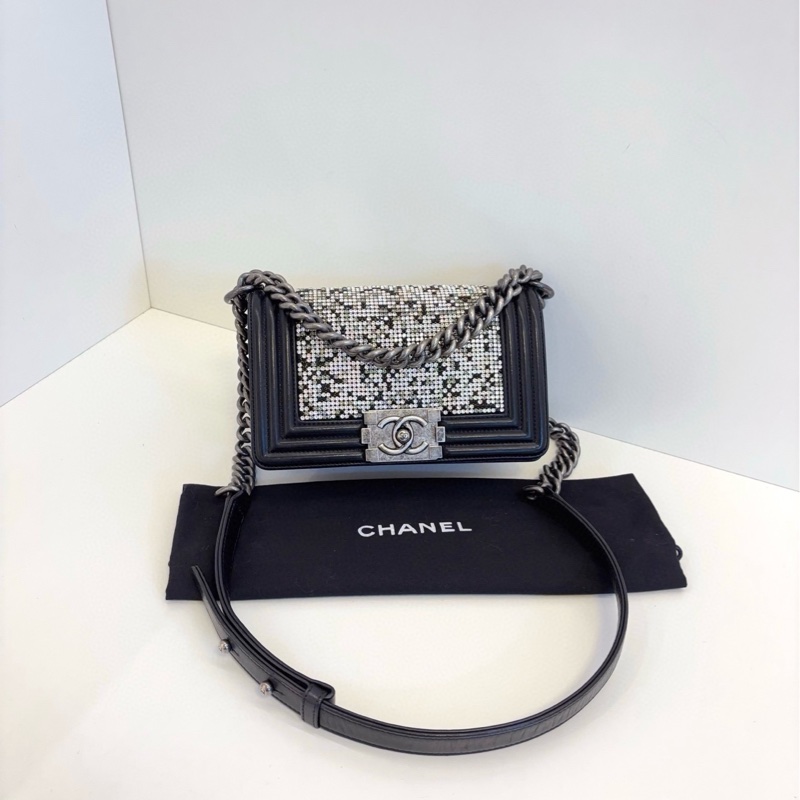 ✨Chanel Leboy限量滿鑽銀扣 小號💎-2