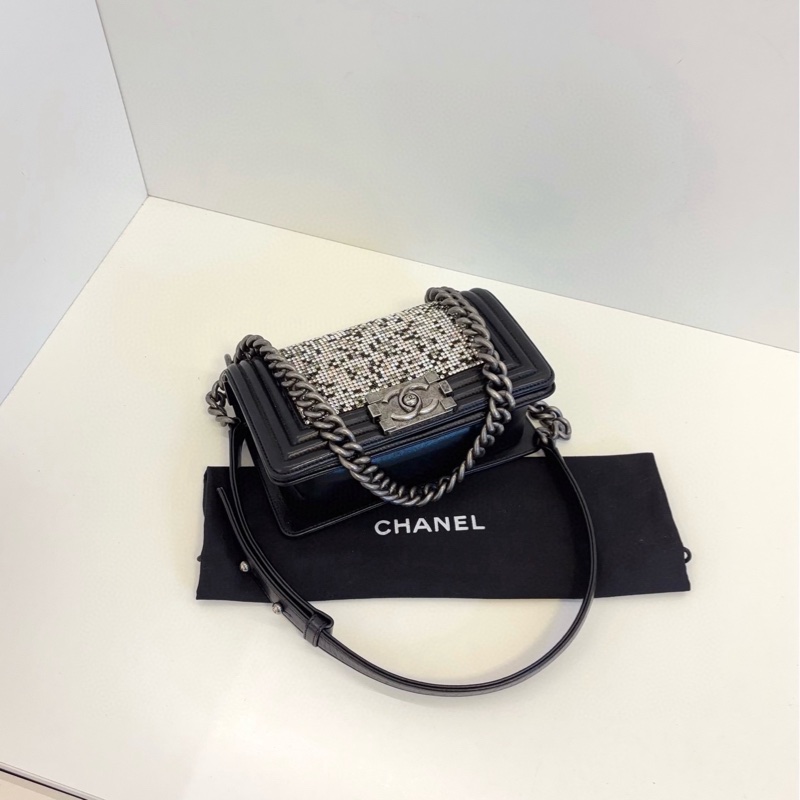 ✨Chanel Leboy限量滿鑽銀扣 小號💎-8