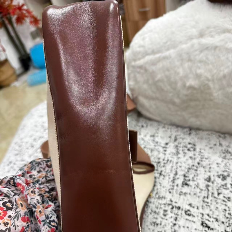 【90新 ✨ 全網最低價!】 中古Hermes愛馬仕 單肩包 斜挎包 金扣 經典款式 帆布拼牛皮 (下單前先詢問庫存❗️❗️)-8