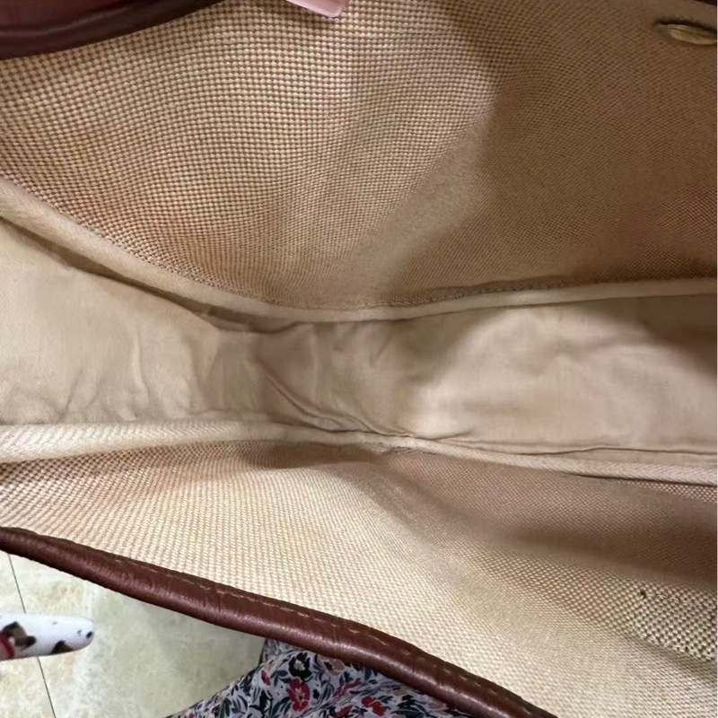【90新 ✨ 全網最低價!】 中古Hermes愛馬仕 單肩包 斜挎包 金扣 經典款式 帆布拼牛皮 (下單前先詢問庫存❗️❗️)-13