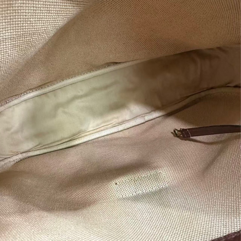 【90新 ✨ 全網最低價!】 中古Hermes愛馬仕 單肩包 斜挎包 金扣 經典款式 帆布拼牛皮 (下單前先詢問庫存❗️❗️)-14