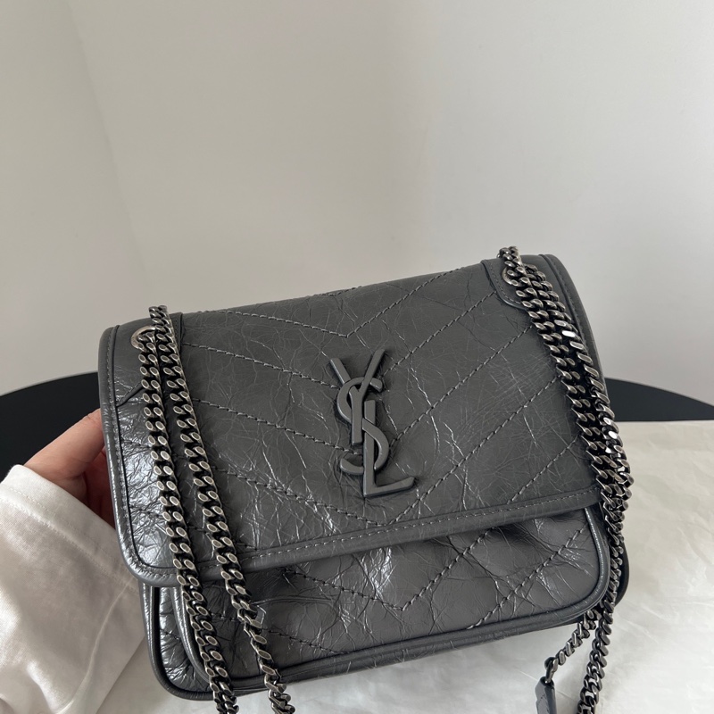 ✨Saint Laurent Niki 灰色小號 99新🩶-0