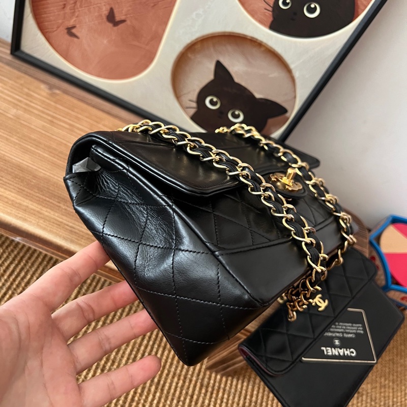 ✨Chanel vintage 黑金子母黛妃包有保卡🖤-5