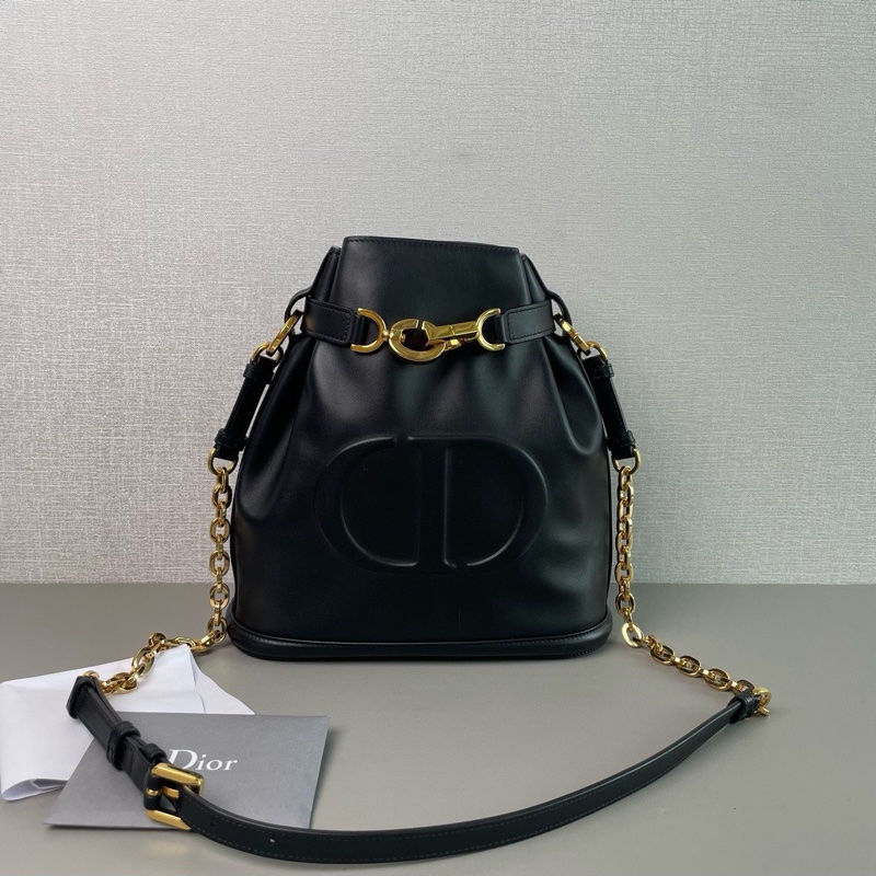 ✨Dior 黑金牛皮水桶包 C’est系列 98新🖤-2