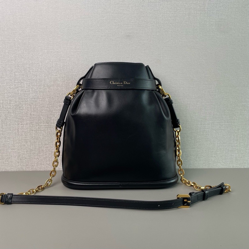 ✨Dior 黑金牛皮水桶包 C’est系列 98新🖤-5