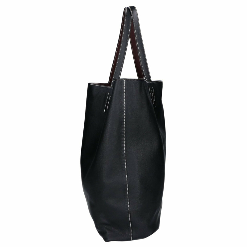 愛馬仕 Double Sens 38 Maxi Swift 雙面托特包(黑色/酒紅色)- 女士(□R 印章)-3