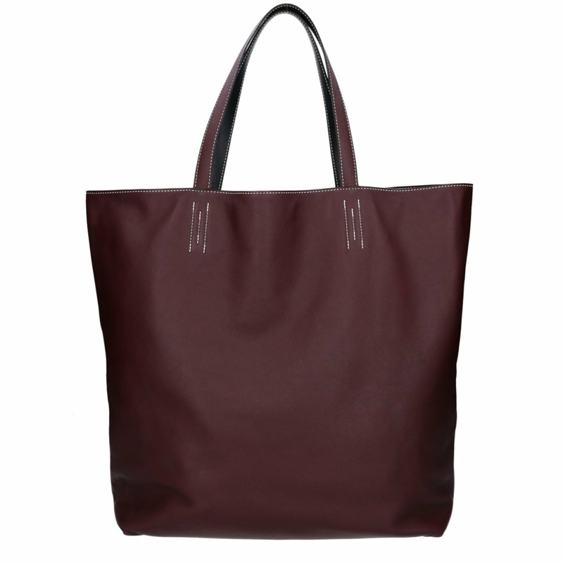 愛馬仕 Double Sens 38 Maxi Swift 雙面托特包(黑色/酒紅色)- 女士(□R 印章)-4