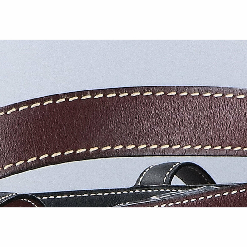 愛馬仕 Double Sens 38 Maxi Swift 雙面托特包(黑色/酒紅色)- 女士(□R 印章)-9