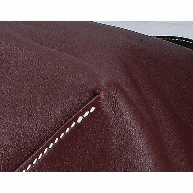 愛馬仕 Double Sens 38 Maxi Swift 雙面托特包(黑色/酒紅色)- 女士(□R 印章)-10