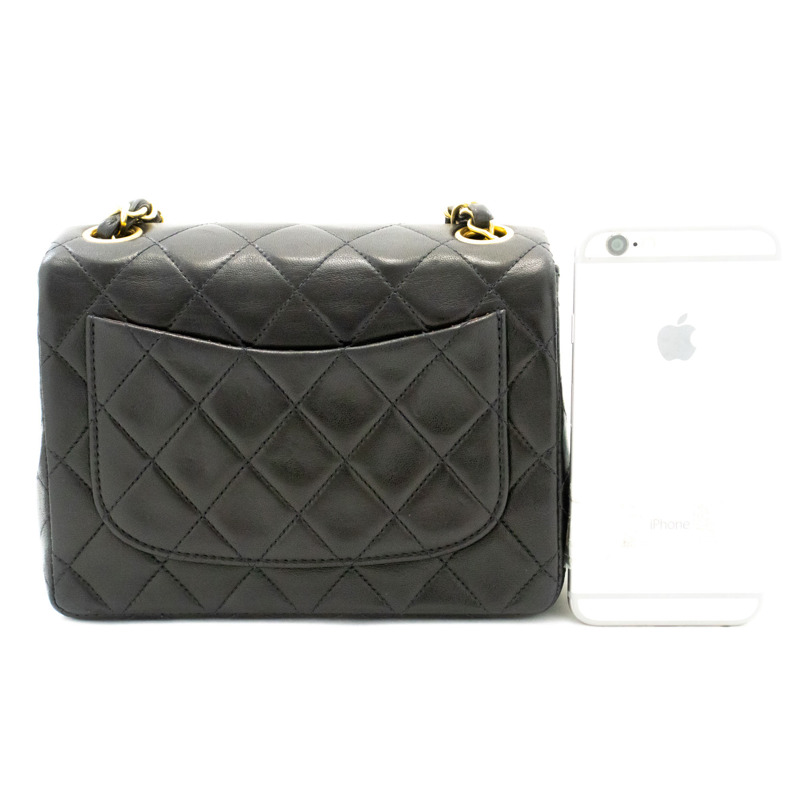 【日本直送】香奈兒迷你方形小鏈條肩背包/斜背包,黑色羊羔絨-2