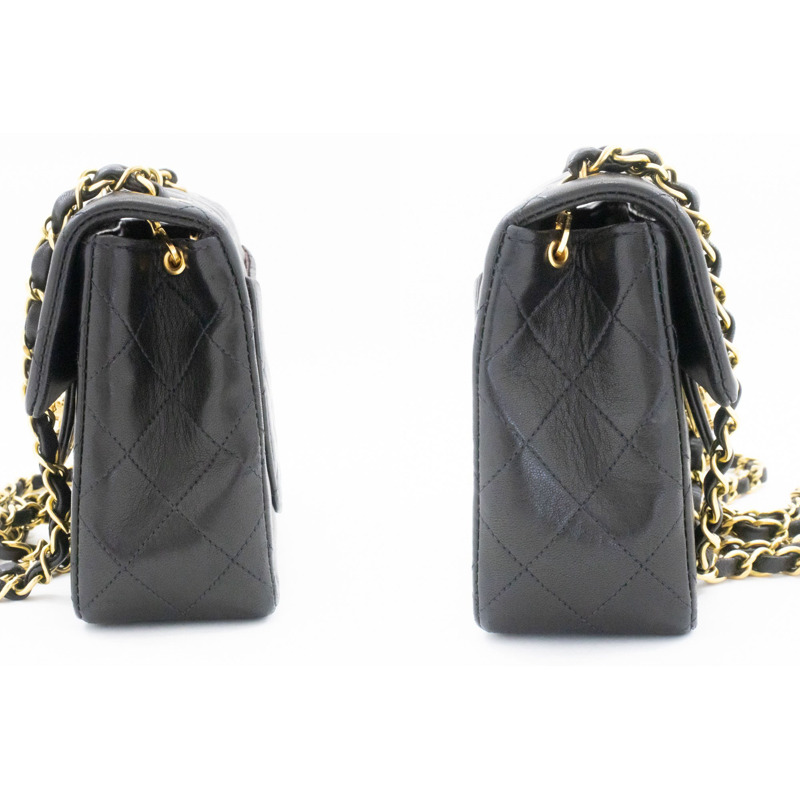【日本直送】香奈兒迷你方形小鏈條肩背包/斜背包,黑色羊羔絨-4