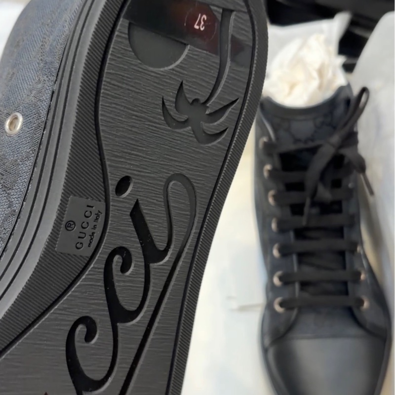 Gucci老花帆布鞋 黑色-3