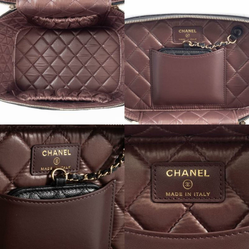 香奈兒經典永恆化妝包手袋 AP2573 魚子醬紋皮革黑色女士-12