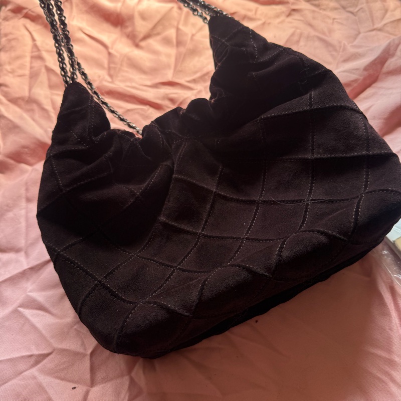 Tory Burch 麂皮鏈條流浪包9.8新-6