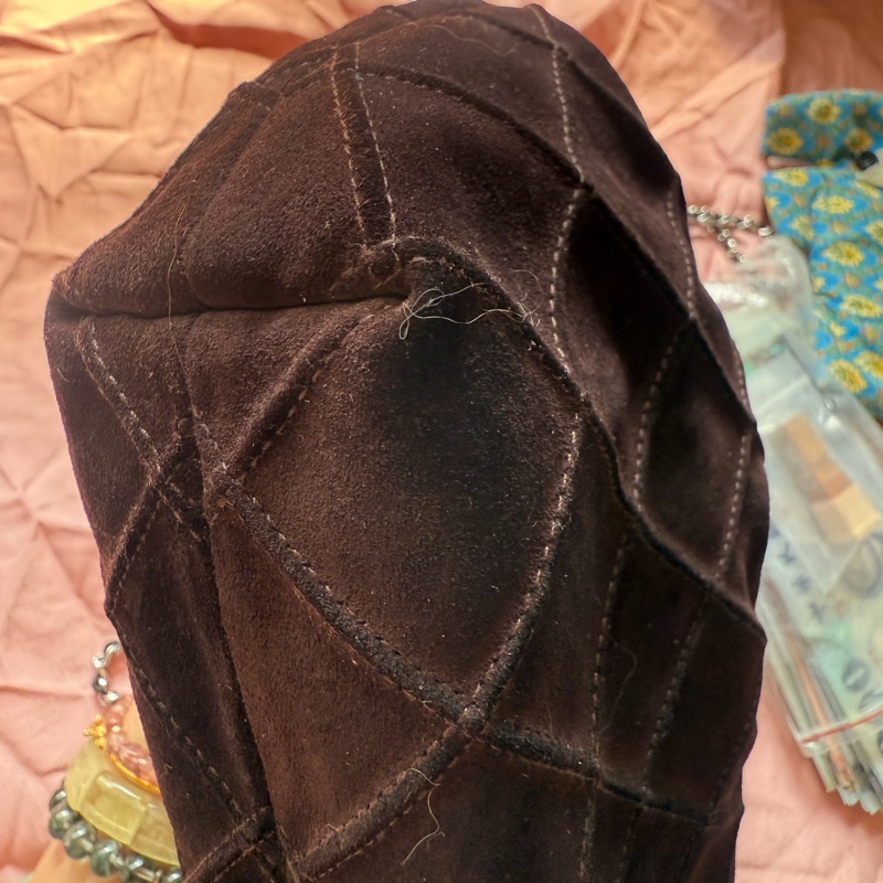 Tory Burch 麂皮鏈條流浪包9.8新-7