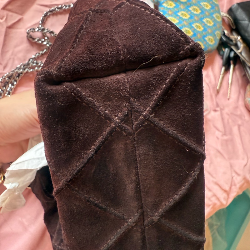 Tory Burch 麂皮鏈條流浪包9.8新-8