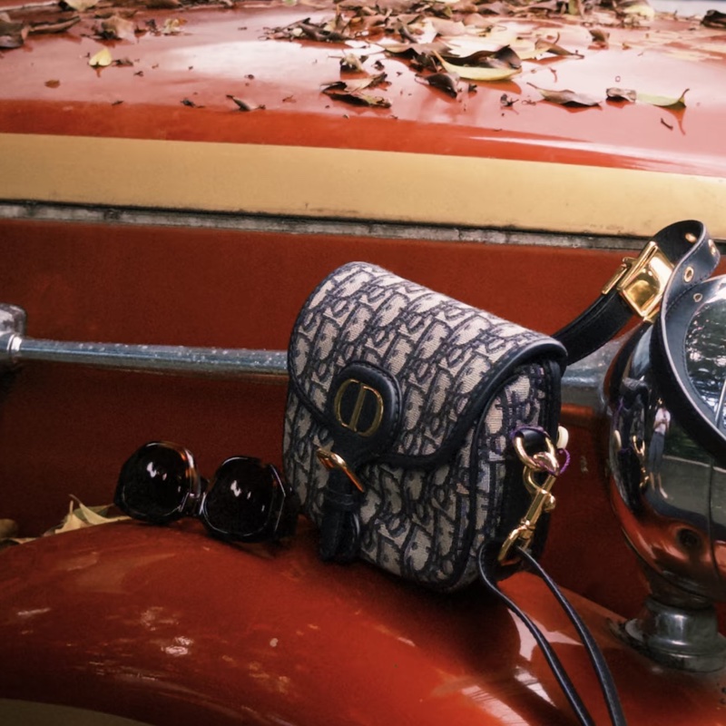 🌷DIOR迪奧經典老花帆布刺繡bobby 波比小號馬鞍包單肩斜挎包-1