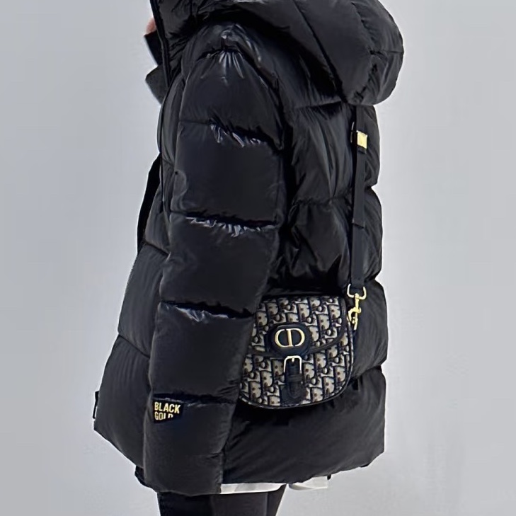 🌷DIOR迪奧經典老花帆布刺繡bobby 波比小號馬鞍包單肩斜挎包-5