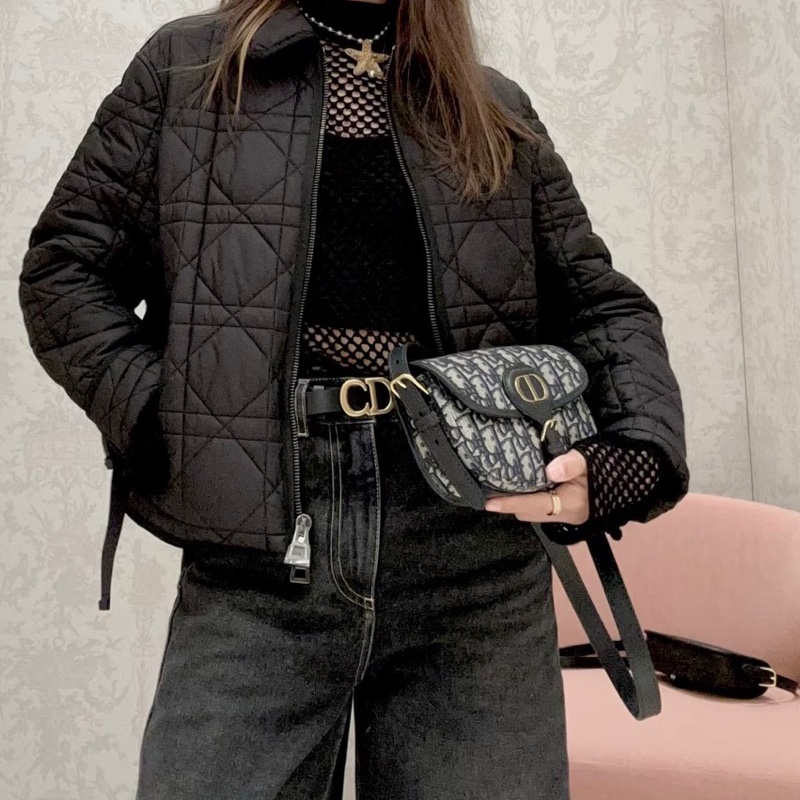 🌷DIOR迪奧經典老花帆布刺繡bobby 波比小號馬鞍包單肩斜挎包-8