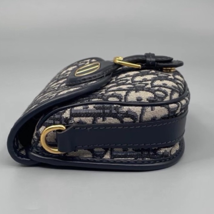 🌷DIOR迪奧經典老花帆布刺繡bobby 波比小號馬鞍包單肩斜挎包-13