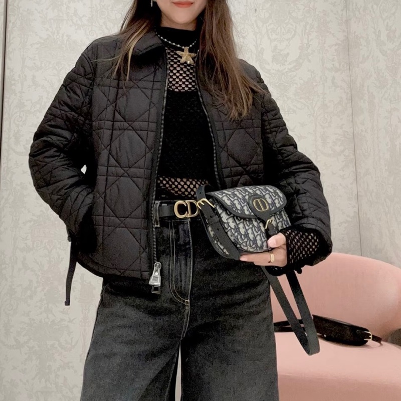 🌷DIOR迪奧經典老花帆布刺繡bobby 波比小號馬鞍包單肩斜挎包-18