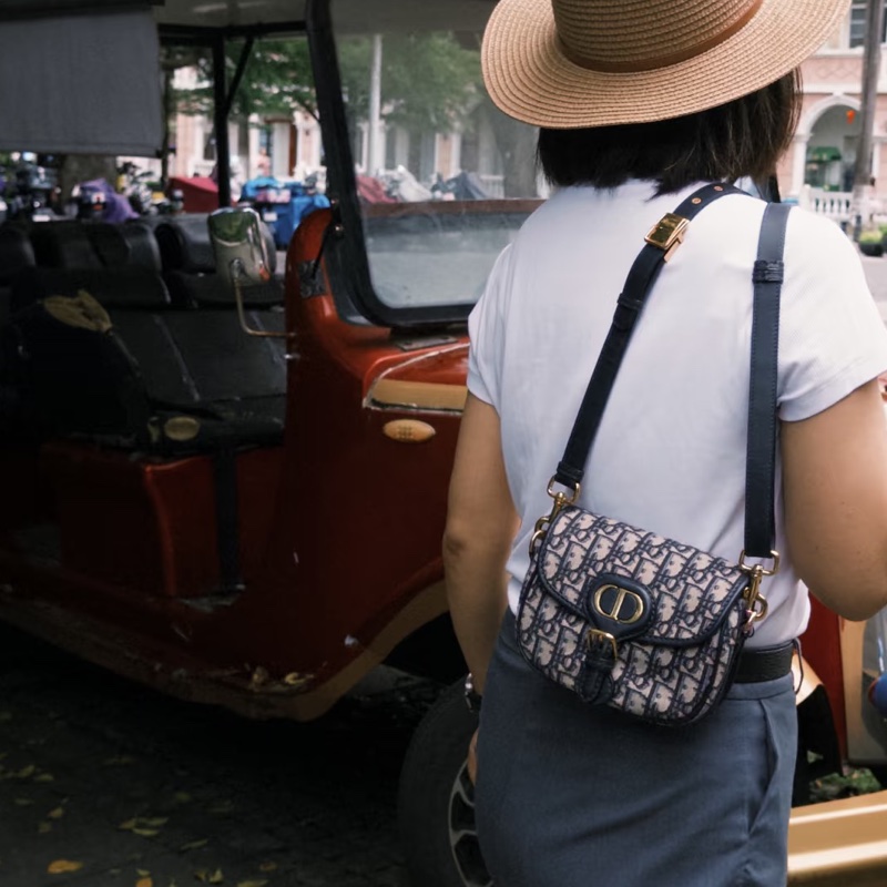🌷DIOR迪奧經典老花帆布刺繡bobby 波比小號馬鞍包單肩斜挎包-31